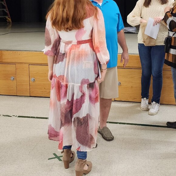 Express three quarter sleeve pink & white floral print duster Size M - Picture 8 of 8